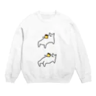 世界あの猫この猫のプリン食べよう Crew Neck Sweatshirt