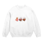 もふりんごのうさぎと桃・ラズベリークランチ・チェックのチョコレート Crew Neck Sweatshirt