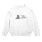 amemugi（あめむぎ）の変な座り方のネコたち。 Crew Neck Sweatshirt