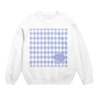 てじっとの青いネムリネコ Crew Neck Sweatshirt