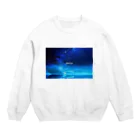 【ホラー専門店】ジルショップの絵画風の幻想的な星空(横長) Crew Neck Sweatshirt