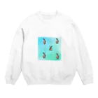 ふてくされうさぎ善のうさぎの善 Crew Neck Sweatshirt