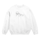 pino子 shopのはげしいパーマでメガネの人(大中小) Crew Neck Sweatshirt