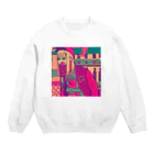 うえだきおくのGirl was tired of waiting Crew Neck Sweatshirt