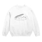 箏譜職人 織姫の箏と桜（黒線） Crew Neck Sweatshirt