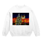 GALLERY misutawoのプラハ 夜のクリスマスツリーとティーン教会 Crew Neck Sweatshirt