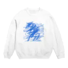 水飼 瓶魚のRAKUGAKI★001_あお Crew Neck Sweatshirt