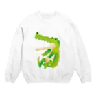 サカモコビトの歯のないワニ Crew Neck Sweatshirt