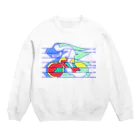 よシまるシンの空気抵抗自転車あみだ Crew Neck Sweatshirt