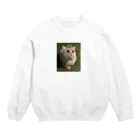 世界一可愛い猫グッズのしばふなぱるくん Crew Neck Sweatshirt