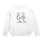 いぬねこGOGOのすまし猫さん（白黒縞系） Crew Neck Sweatshirt