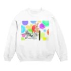 🤍一ノ瀬 彩 🐇⸒⸒ suzuri支店🤍のゆめかわアニマル:通常【犬猫鳥兎】 Crew Neck Sweatshirt