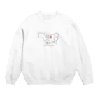 amemugi（あめむぎ）の電池切れのネコ Crew Neck Sweatshirt