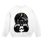 キムラトモミの双子の黒猫 Crew Neck Sweatshirt