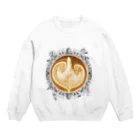 Prism coffee beanの【Lady's sweet coffee】ラテアート エレガンスリーフ / With accessories Crew Neck Sweatshirt