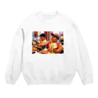 モモの食いしん坊 Crew Neck Sweatshirt