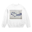  猫とワオキツネザルとモモンガ の我が家のわおくん Crew Neck Sweatshirt