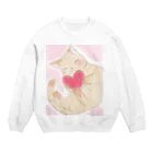 もみかのハートにゃんこ Crew Neck Sweatshirt