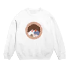 雛乃の文鳥グッズ屋さんの文鳥一家のどこでも壷巣！住み着くシリーズ Crew Neck Sweatshirt