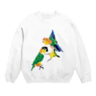 piyopiyobrandのシロハラインコたち Crew Neck Sweatshirt