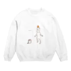 灯さかすの豆大福猫りりちゃんと私 Crew Neck Sweatshirt