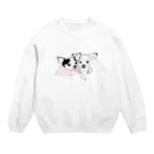 遥ん/犬顔絵　のあぴすちゃんとビビィちゃん Crew Neck Sweatshirt