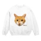 猫カフェ ぶぅたんグッズショップの絵文字チャロさん Crew Neck Sweatshirt