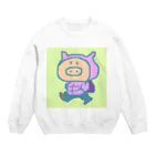 lunar eclipseのぶたやまだくんゲーム買いに Crew Neck Sweatshirt