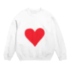 774／nanashiの赤のハート Crew Neck Sweatshirt