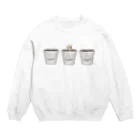 ねむい こぼしのバケツとうさぎとバケツ Crew Neck Sweatshirt