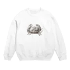 シュールな動物たちの絶妙なカニ Crew Neck Sweatshirt