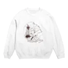 オカヤイヅミのホットサンドと架空の猫＿濃茶色 Crew Neck Sweatshirt