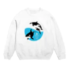 そいそいソイラテの海の王者シャチ Crew Neck Sweatshirt