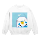 akink(ｱｷﾝｺ)のセキセイインコと羽根 Crew Neck Sweatshirt