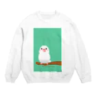 石丸沙織のポチャ白文鳥ちゃん Crew Neck Sweatshirt