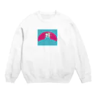 junsen　純仙　じゅんせんのJUNSEN（純仙）扇形の中にいる猫C Crew Neck Sweatshirt