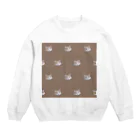 キャラメル色のメルちゃんのお昼寝ネコチャン　総柄ブラウン Crew Neck Sweatshirt