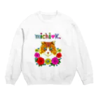 michi♡K  ミチケーファッションブランドの#1 ハート君〜バラ編〜おとぎの国のネコ Crew Neck Sweatshirt