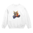 サビちゃんのビッグリボンサビ猫 Crew Neck Sweatshirt