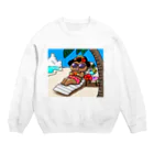 Happy Fun goodsの舞妓ねこバケーション Crew Neck Sweatshirt