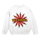 きくのらくがきの 花のような RED PEPPER Crew Neck Sweatshirt