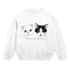 みきぞーん｜保護猫 ミッキー画伯と肉球とおともだちのMei&Kanta Crew Neck Sweatshirt