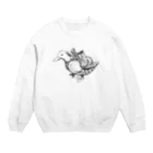 chicodeza by suzuriのカモネギ鉛筆画 Crew Neck Sweatshirt