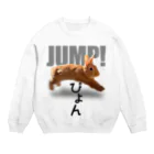 うさぎのうみちゃんねるショップのうさぎのぴょんジャンプ！-うさぎのうみ Crew Neck Sweatshirt