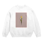 rilybiiのart* yellow tulip × dusty pink Crew Neck Sweatshirt