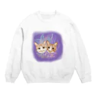 みきぞーん｜保護猫 ミッキー画伯と肉球とおともだちのrui&ram ×お花畑 Crew Neck Sweatshirt