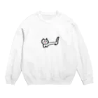 little artists from Lombokのプーちゃんの手描きネコ Crew Neck Sweatshirt