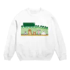 ジルトチッチのデザインボックスのわんちゃんと野球スタジアム Crew Neck Sweatshirt