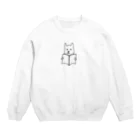 ひろねこさんの冒険*♡･゜の読書犬さん♪ Crew Neck Sweatshirt