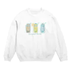 あずき缶の三種のコツメカワウソドリンク Crew Neck Sweatshirt